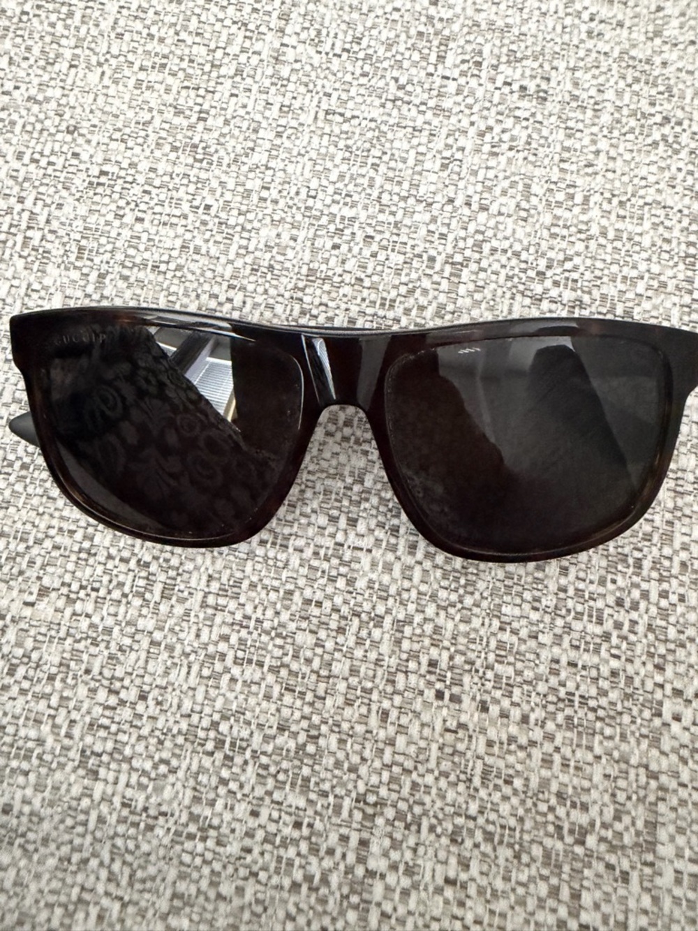 Gucci Black Oversized Rectangular Sunglasses